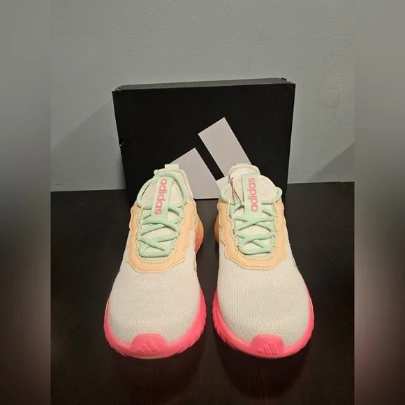 Adidas Kids Kaptir Flow 2.0 Shoes in Cream and Pink size 13K - Picture 7 of 10